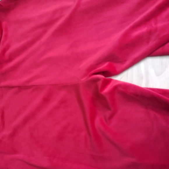 Juicy Couture Cherry Red Sequin Edge Solid Velour Loungewear Pants Y2K Bling - Picture 6 of 8